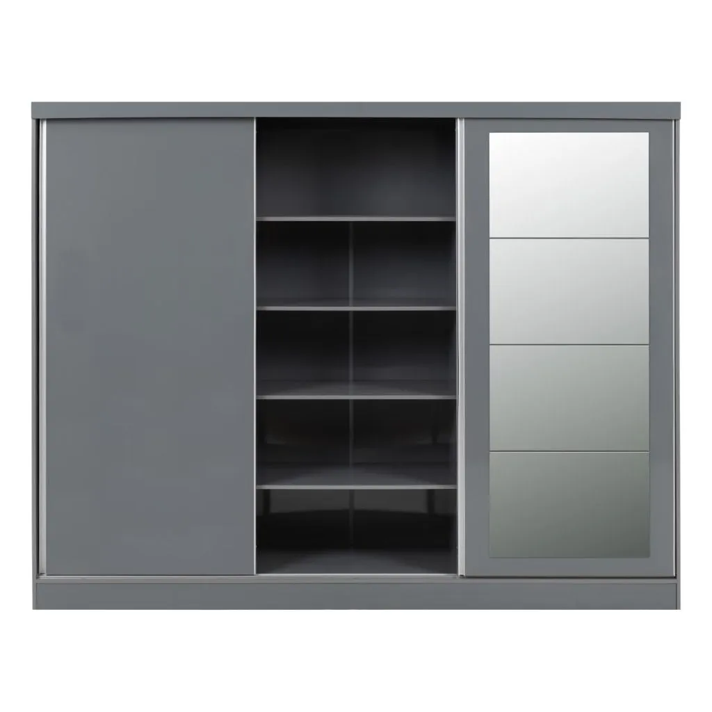 Nevada Grey Gloss 3-Door Sliding Wardrobe by Wholesale Beds & Furniture