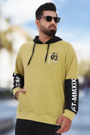 Olive And Black Graphic Hoodie (Plus Size) - W22 - MH0028P