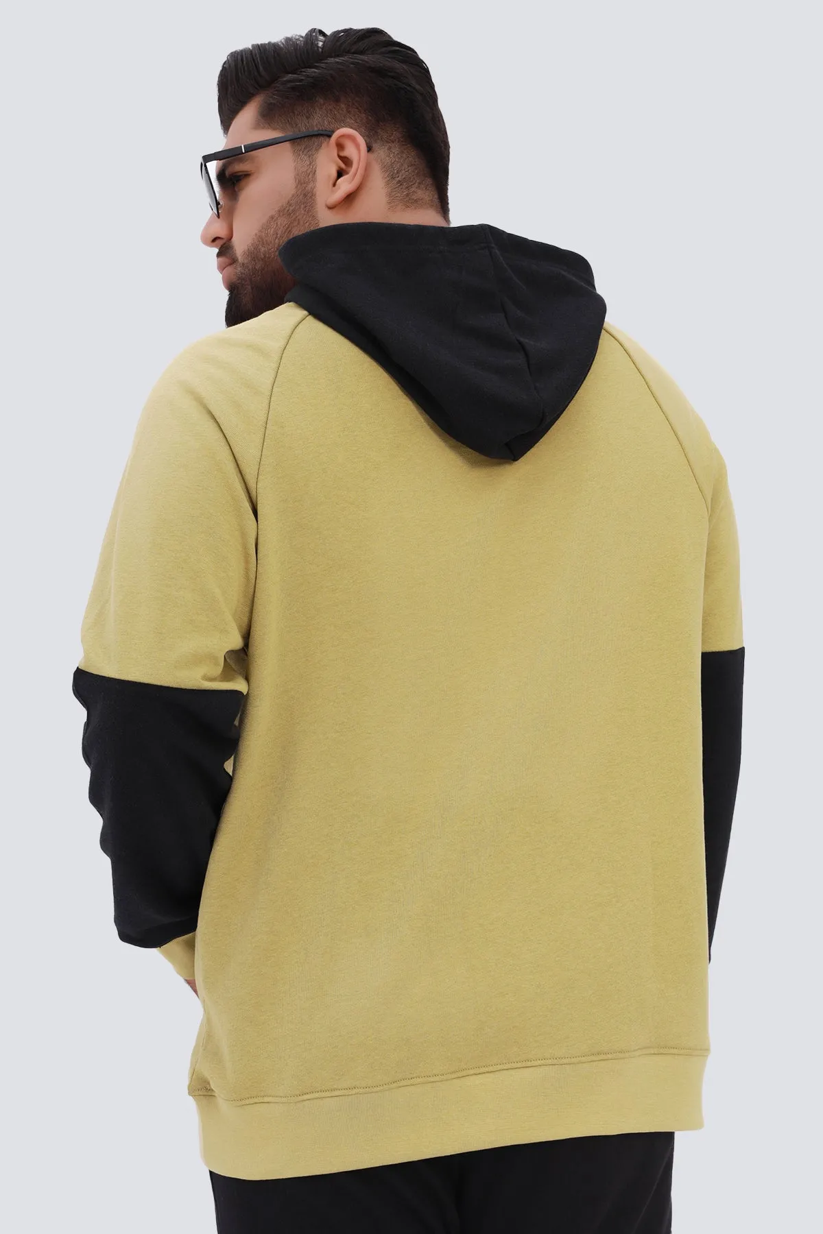 Olive And Black Graphic Hoodie (Plus Size) - W22 - MH0028P