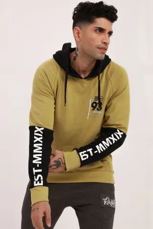 Olive And Black Graphic Hoodie - W22 - MH0028R