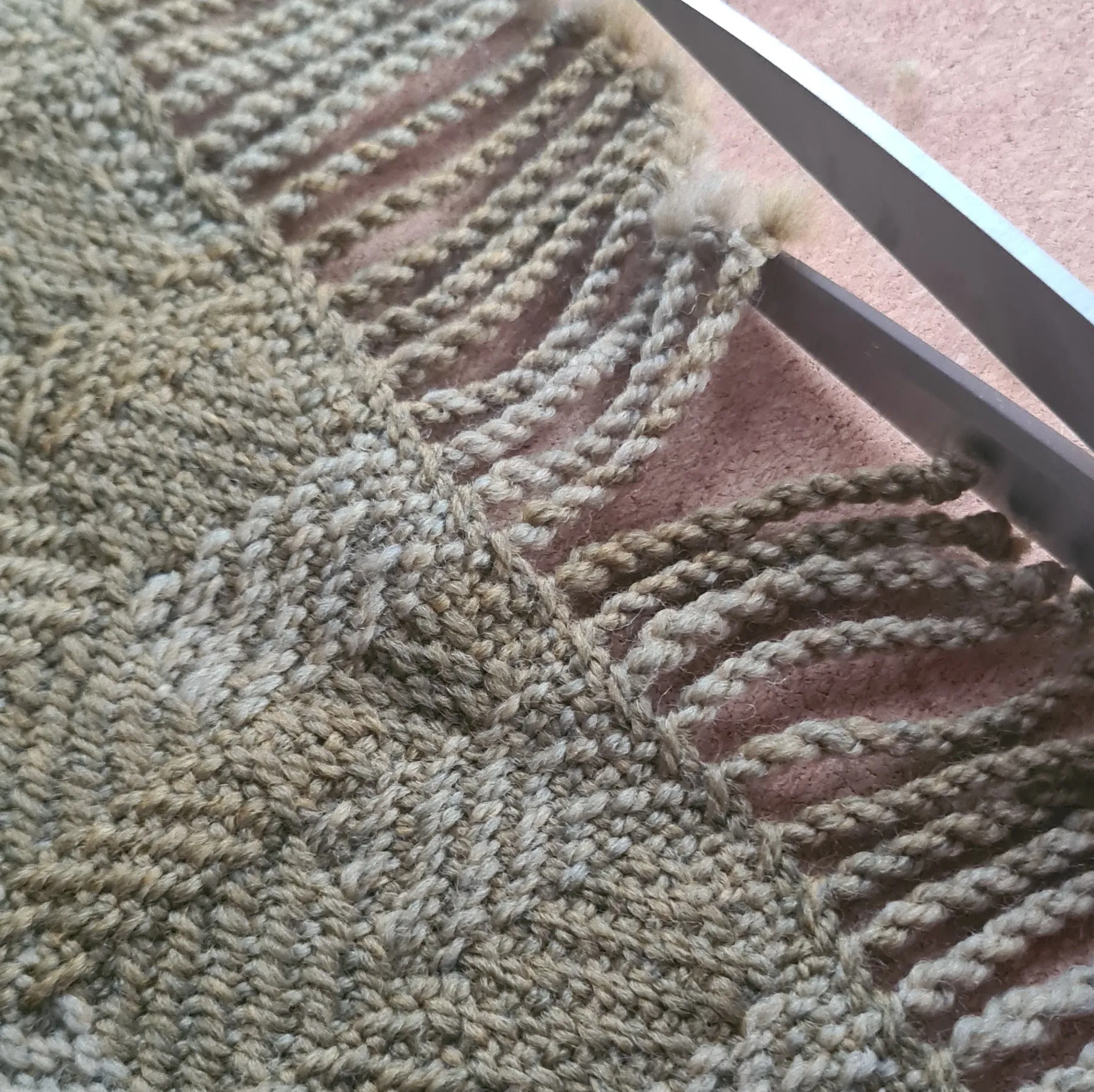 Olive Twill Block Scarf
