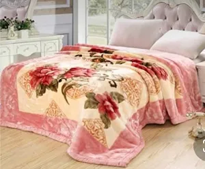 OMAJA HOME Cloudy Kids Blanket Single Bed 2 Ply Super Soft Fabric Floral Printed Mink Heavy Duty for Heavy Winters with English Colors 50 X 85 inches (Pack of 1)