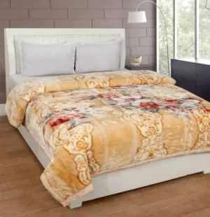 OMAJA HOME Cloudy Super Soft Fabric Floral Printed Mink Heavy Duty Luxury Ultra 2 Ply Single Bed Blanket for Heavy Winters with English Colors & Stylish Bag Packing (Pack of 1) Multicolor#34