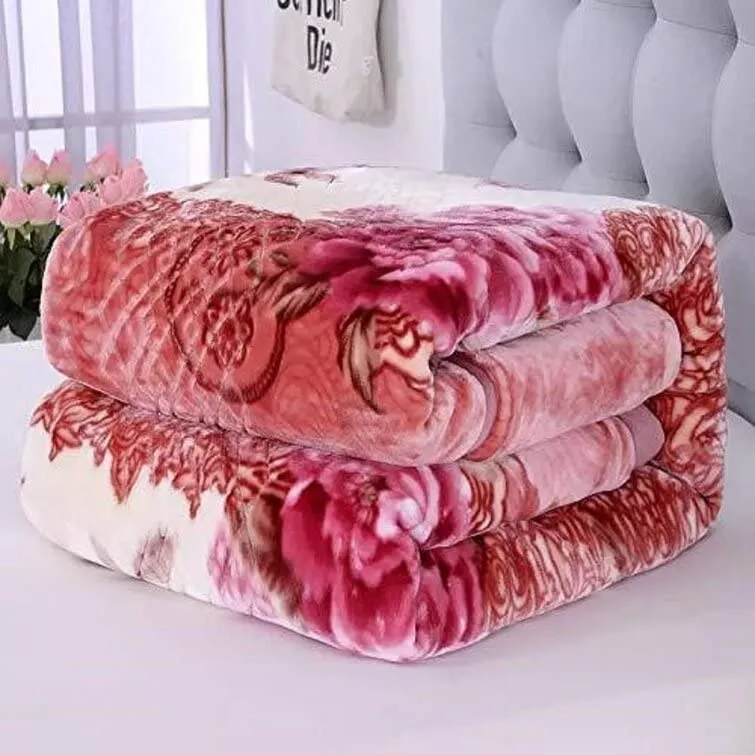 OMAJA HOME Cloudy Super Soft Fabric Mink Blanket, Luxury Ultra 2 Ply Single Bed Blanket for Heavy Winters with English Colors & Stylish Bag Packing (Pack of 1) Lightweight Color#20, multicolor