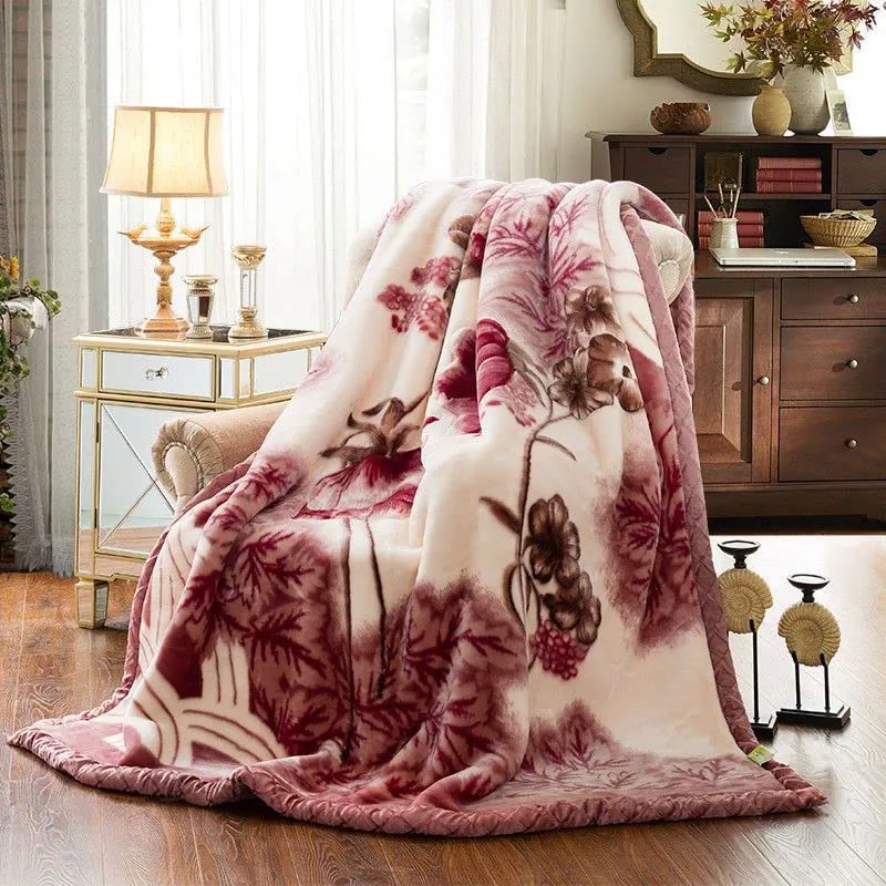 OMAJA HOME Cloudy Super Soft Fabric Mink Blanket, Luxury Ultra 2 Ply Single Bed Blanket for Heavy Winters with English Colors & Stylish Bag Packing (Pack of 1), Lightweight Color#21