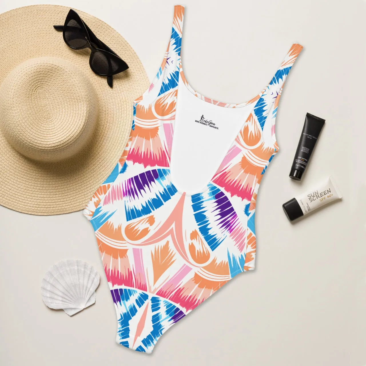 One-Piece Swimsuit Peachy Shells Seaside Embrace