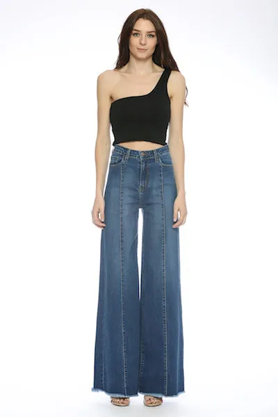 One shoulder cropped design double layer