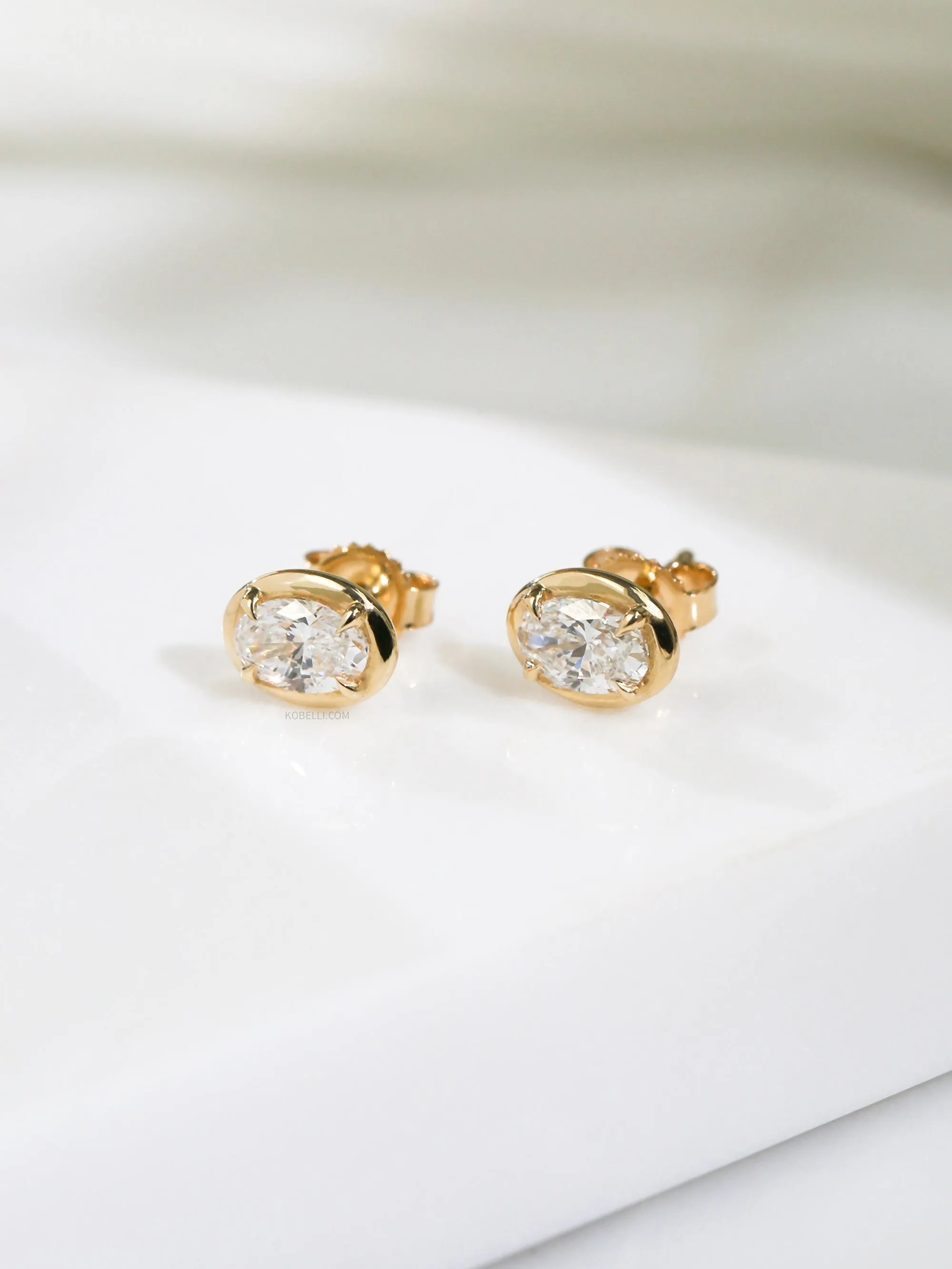 Oval Chubby Marshmallow Bezel Studs