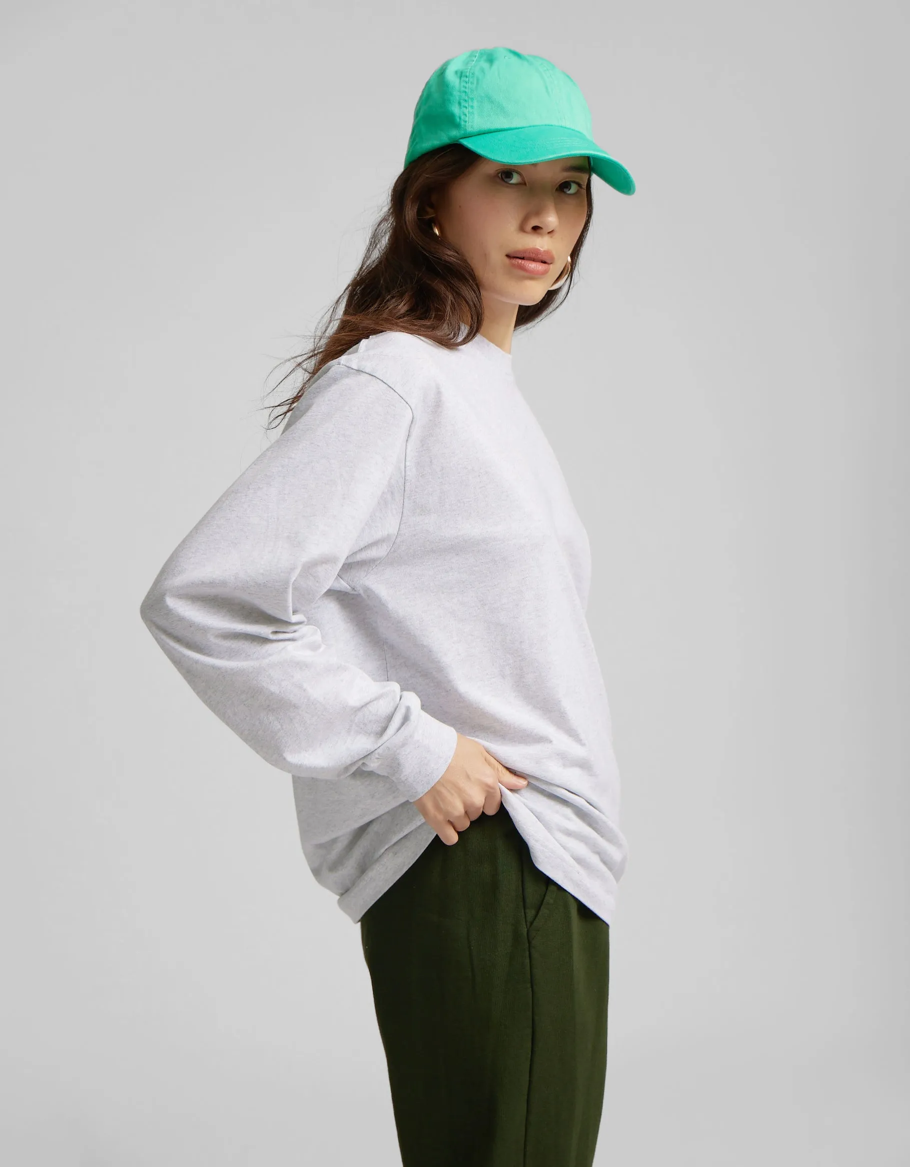 Oversized Organic LS T-shirt - Faded Black
