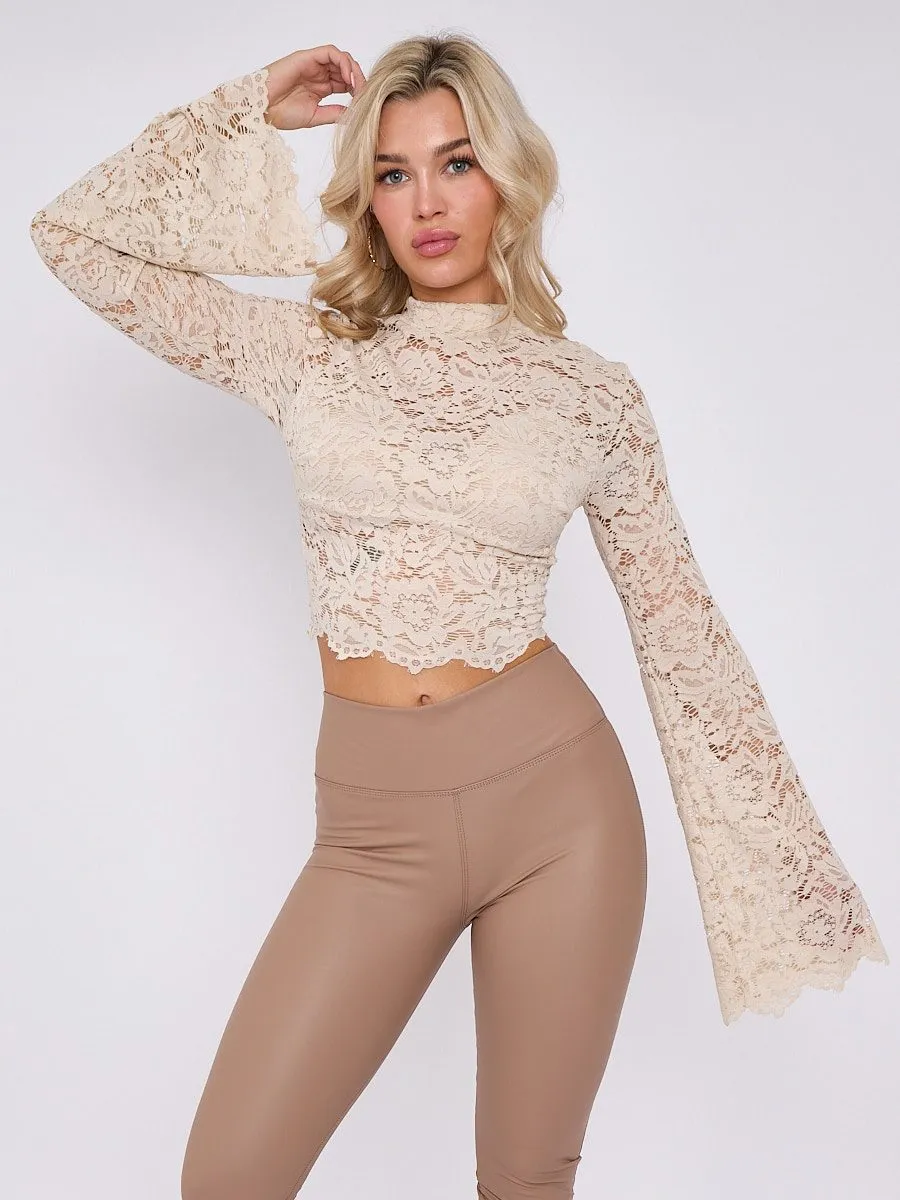 Padded Bust Lace Detail Crop Top