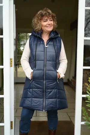 Padded Longline Gilet - Petite | Navy