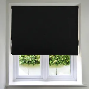 Panama Black Roman Blind