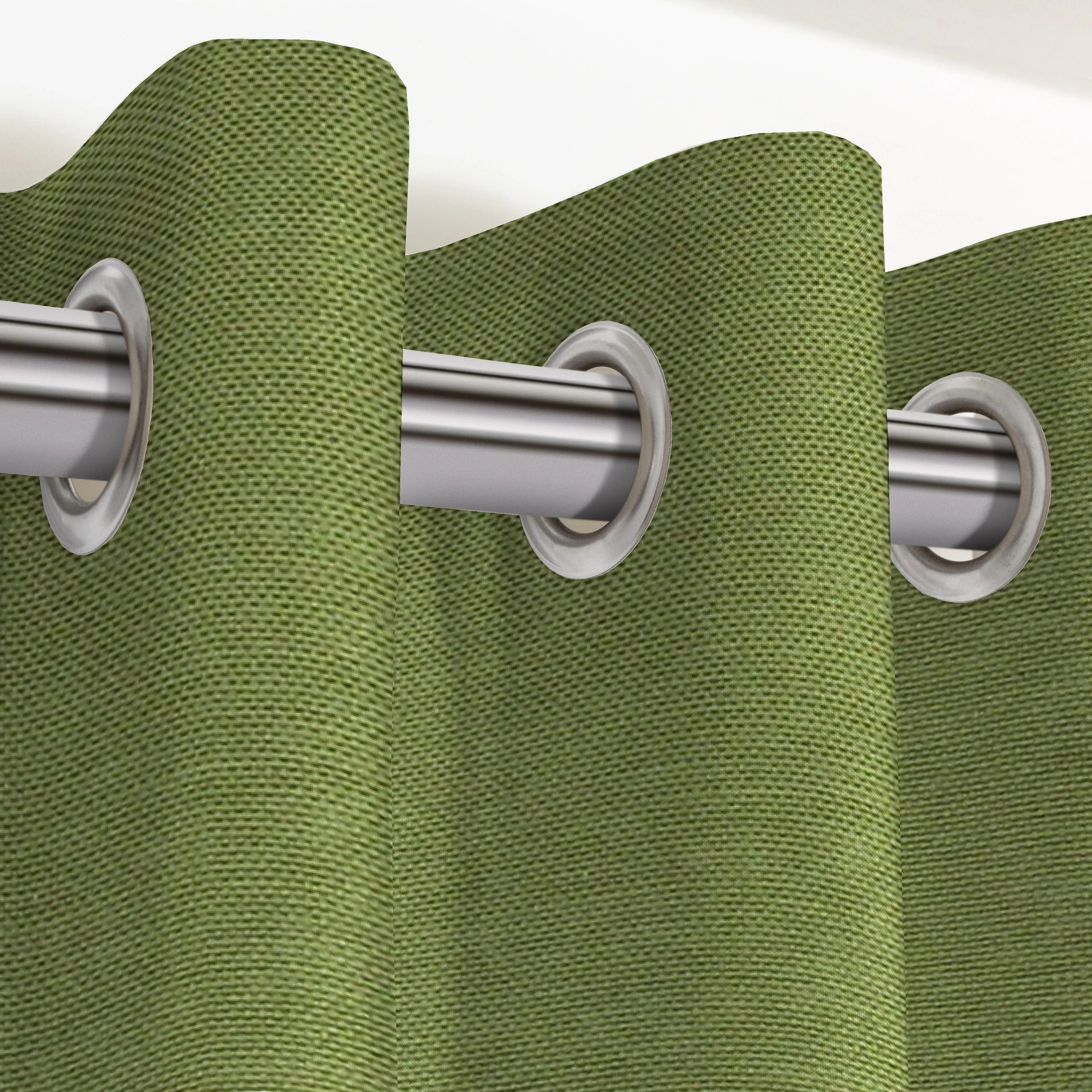 Panama Plain Fern Green Curtains