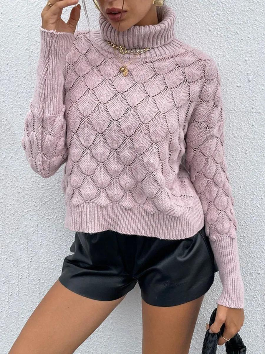 Pink Frost Womens Turtleneck Sweater