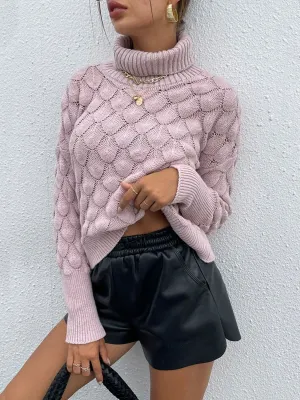 Pink Frost Womens Turtleneck Sweater