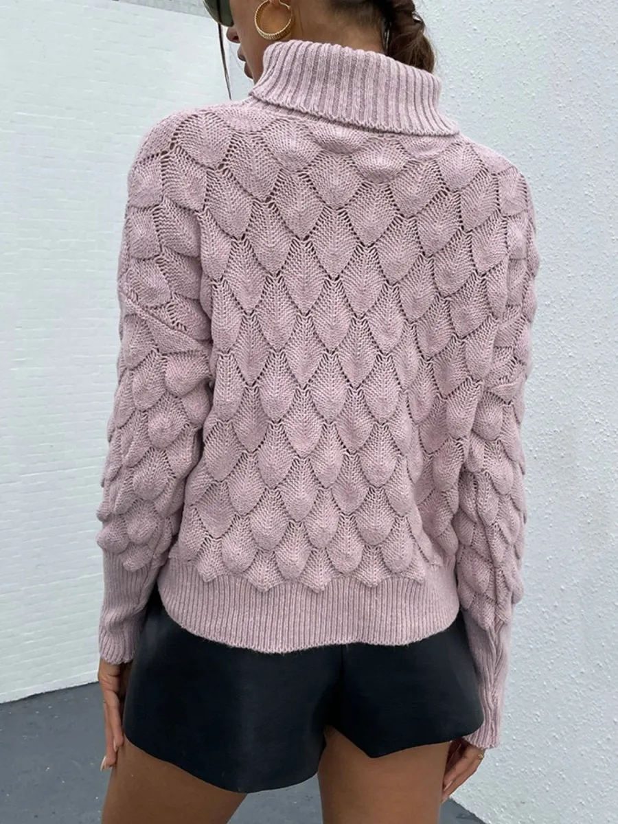 Pink Frost Womens Turtleneck Sweater