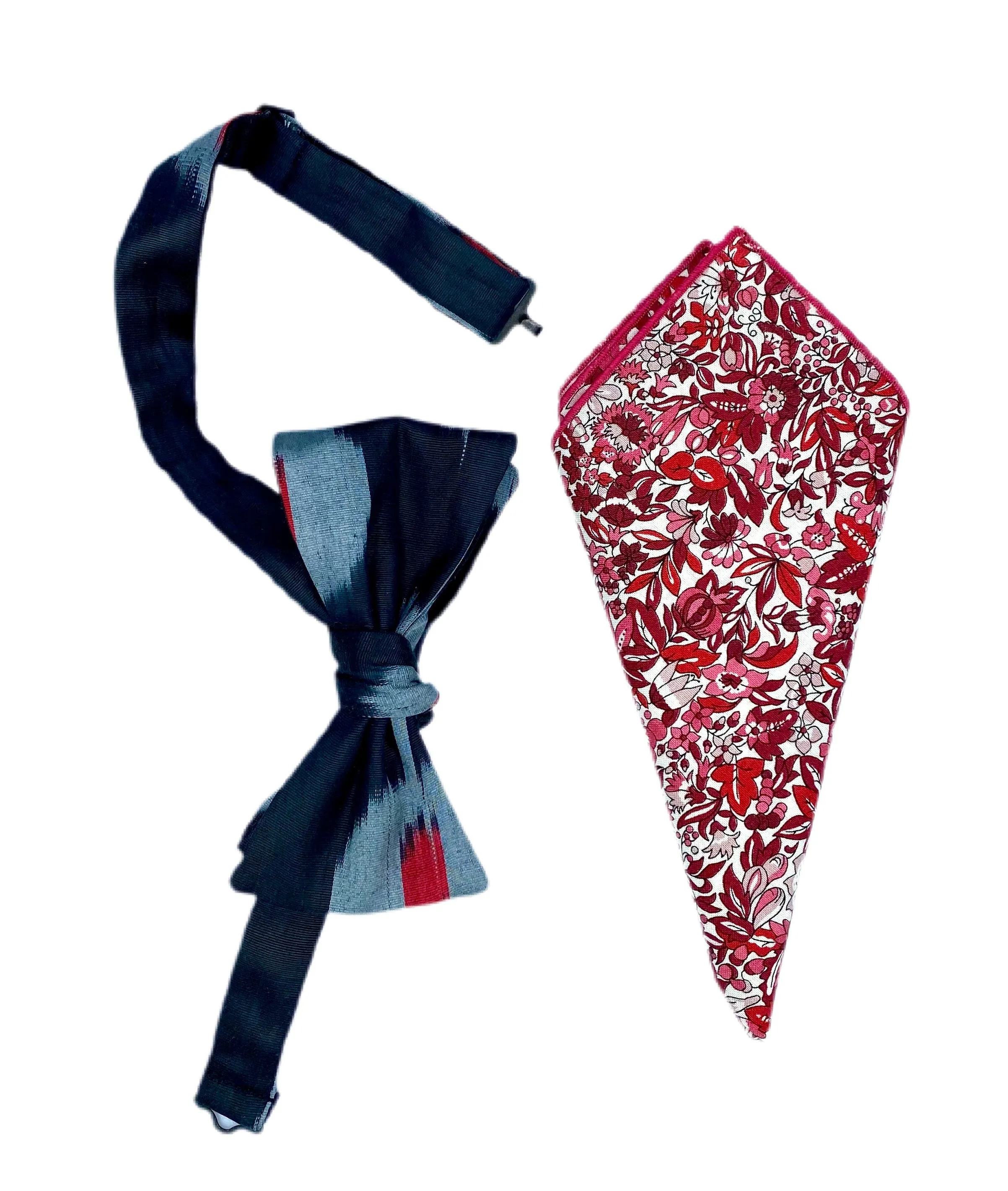 Pocket Square - Liberty of London- Red, Pink, Winter White
