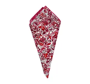 Pocket Square - Liberty of London- Red, Pink, Winter White