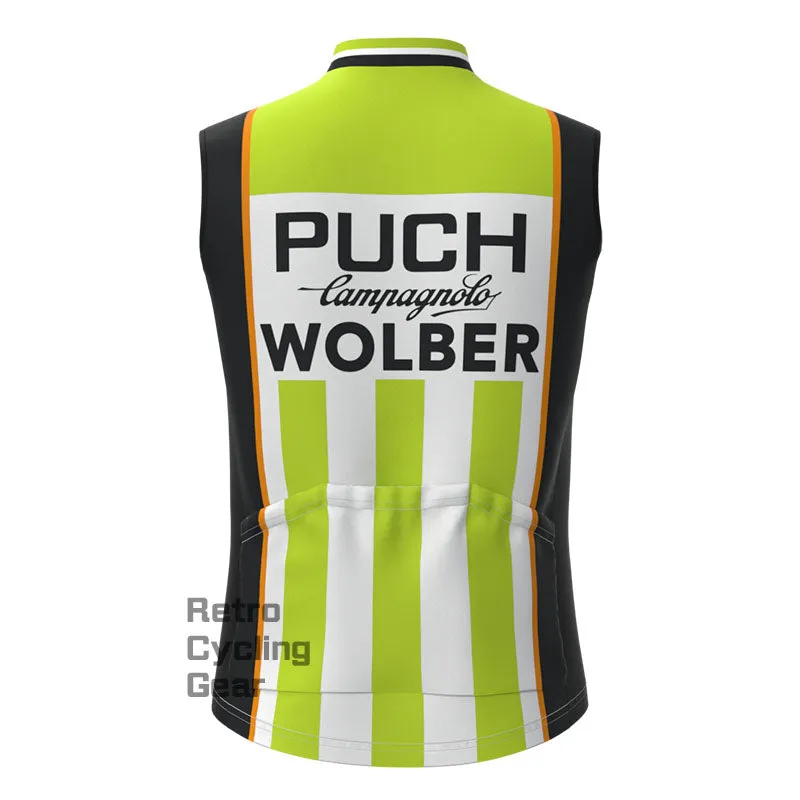 PUCH Green Stripe Fleece Retro Cycling Vest