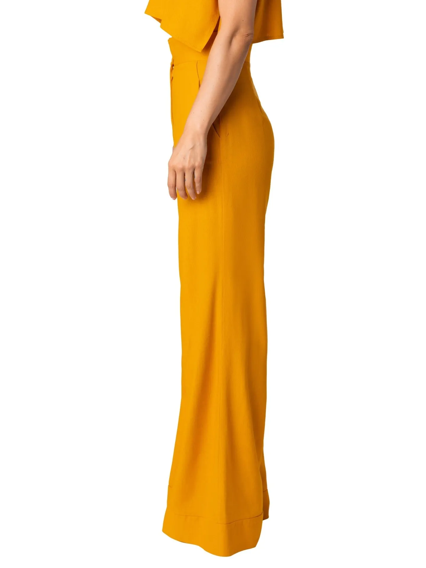 "Casa Del Mar" Yellow High Waist Wide Leg Pants