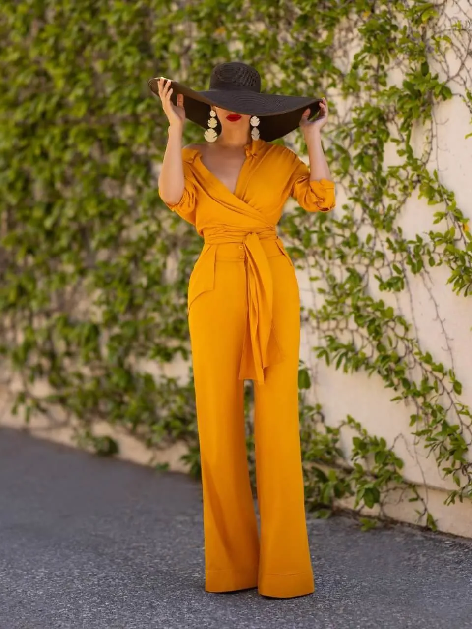"Casa Del Mar" Yellow High Waist Wide Leg Pants