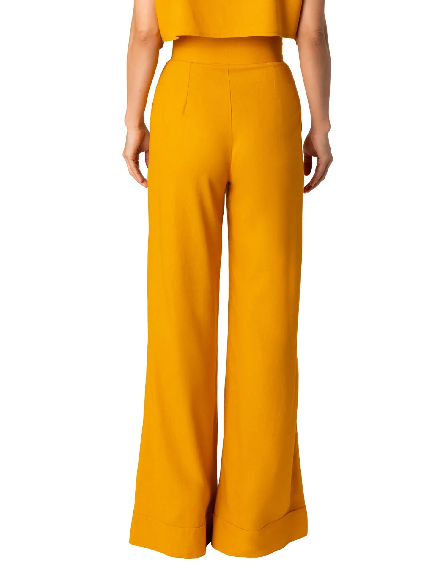 "Casa Del Mar" Yellow High Waist Wide Leg Pants