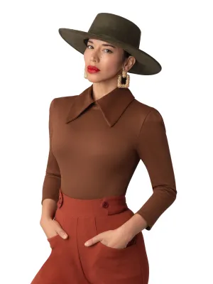 "Icon" Olive Embellished Wide Brim Hat