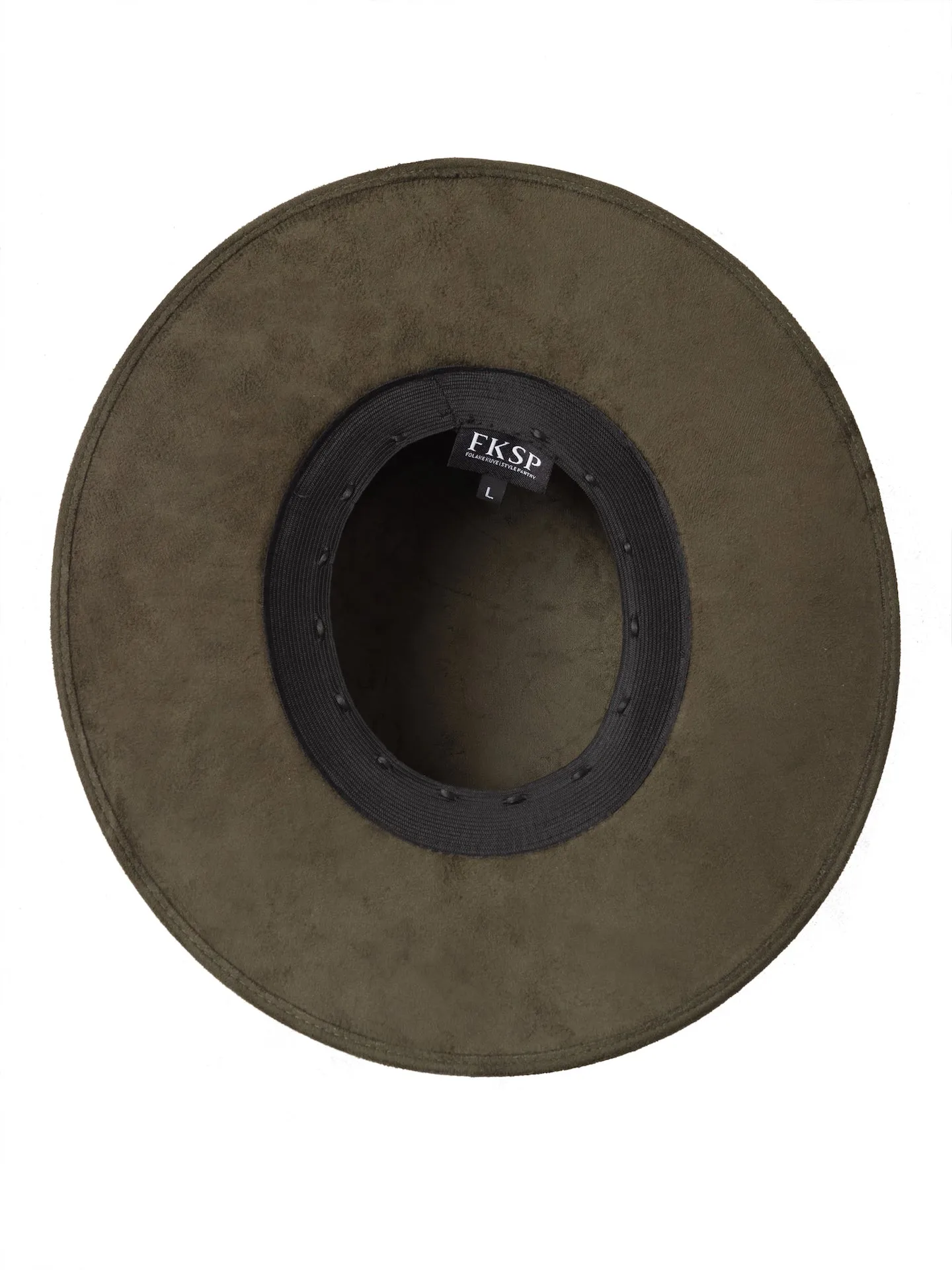 "Icon" Olive Embellished Wide Brim Hat