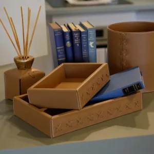 Rectangular Pocket Emptier - Handmade leather trinket