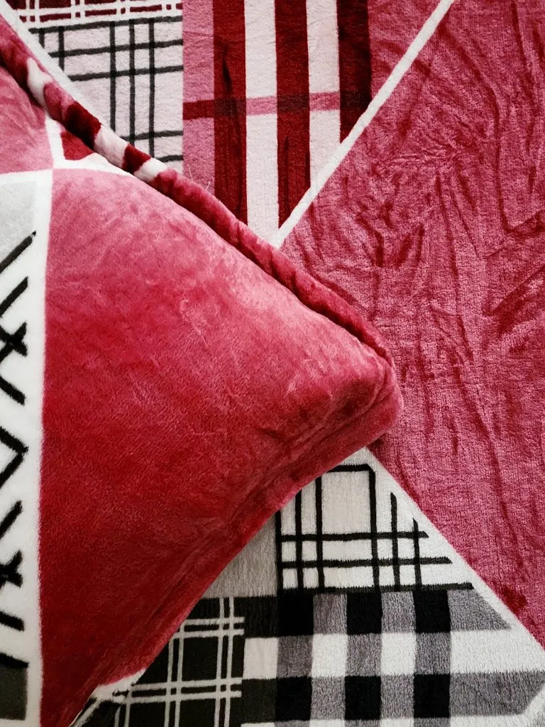 Red Check Print Warm Bedsheet