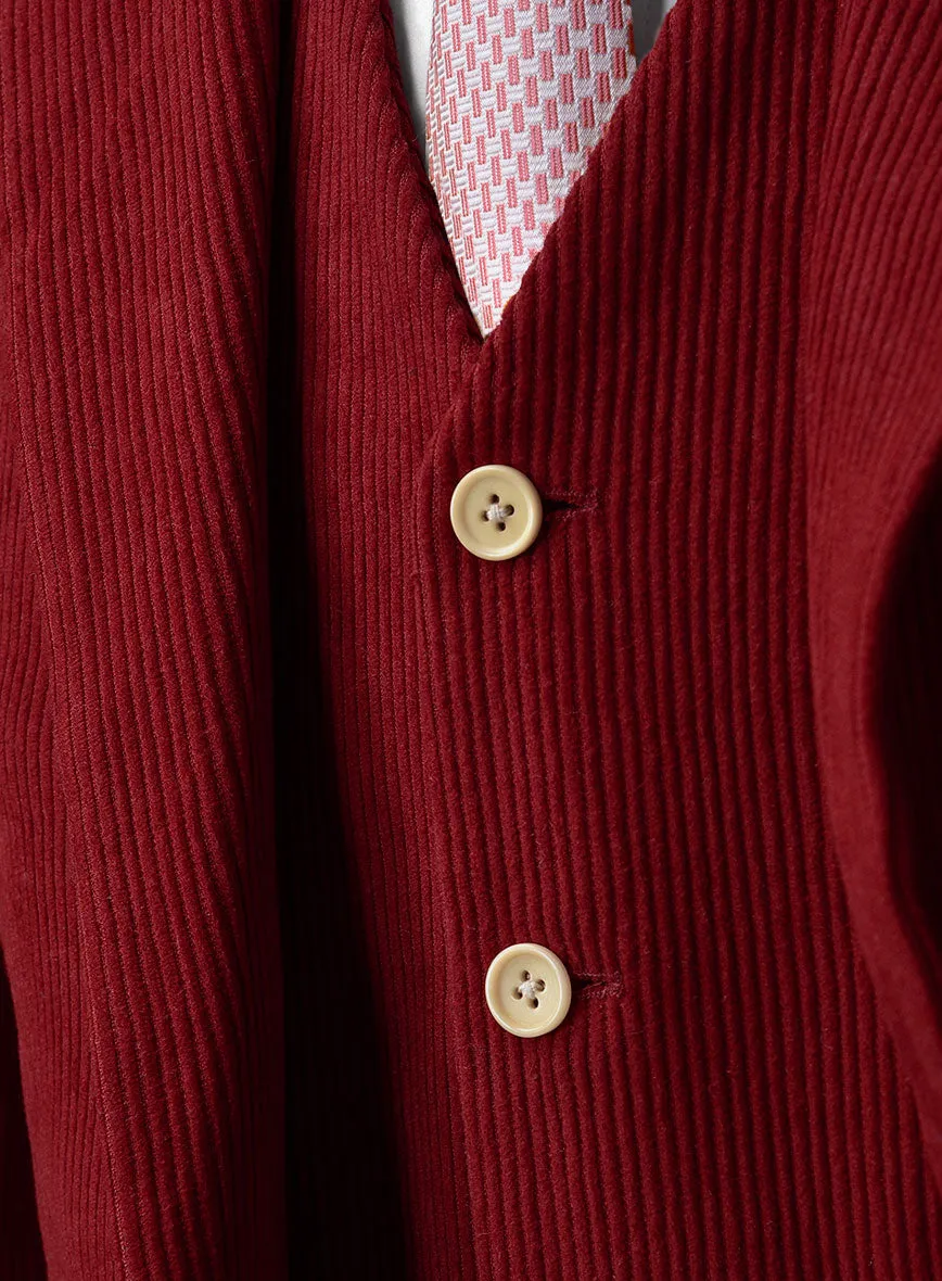 Red Corduroy 3 Piece Suit