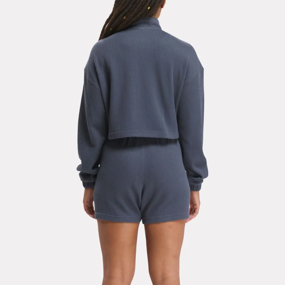 Reebok Apparel Women Classics Wardrobe Essentials Waffle Cover-Up EACOBL