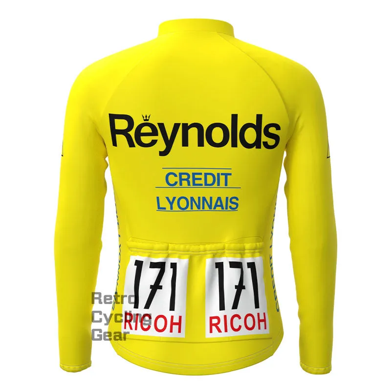 Reynolds Yellow Fleece Retro Long Sleeves Jerseys