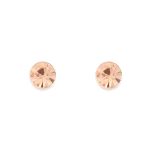 Rose Gold Silk Diamante Stud Earrings