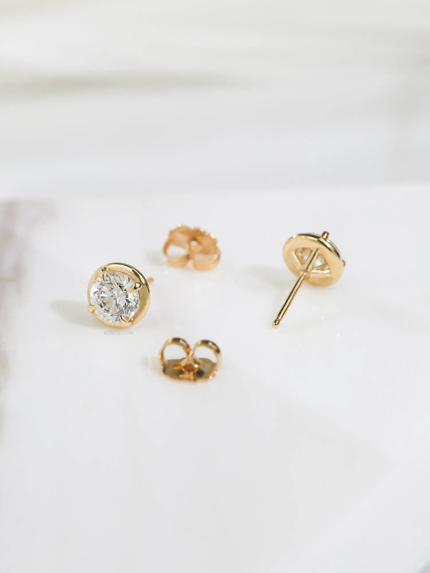 Round Chubby Marshmallow Bezel Studs