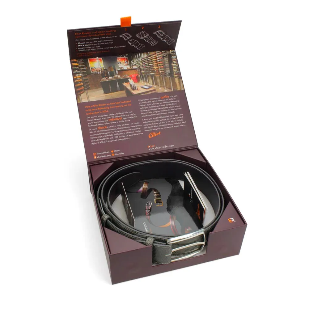 Rust Bacodor Mock Croc Swirl Prong Belt