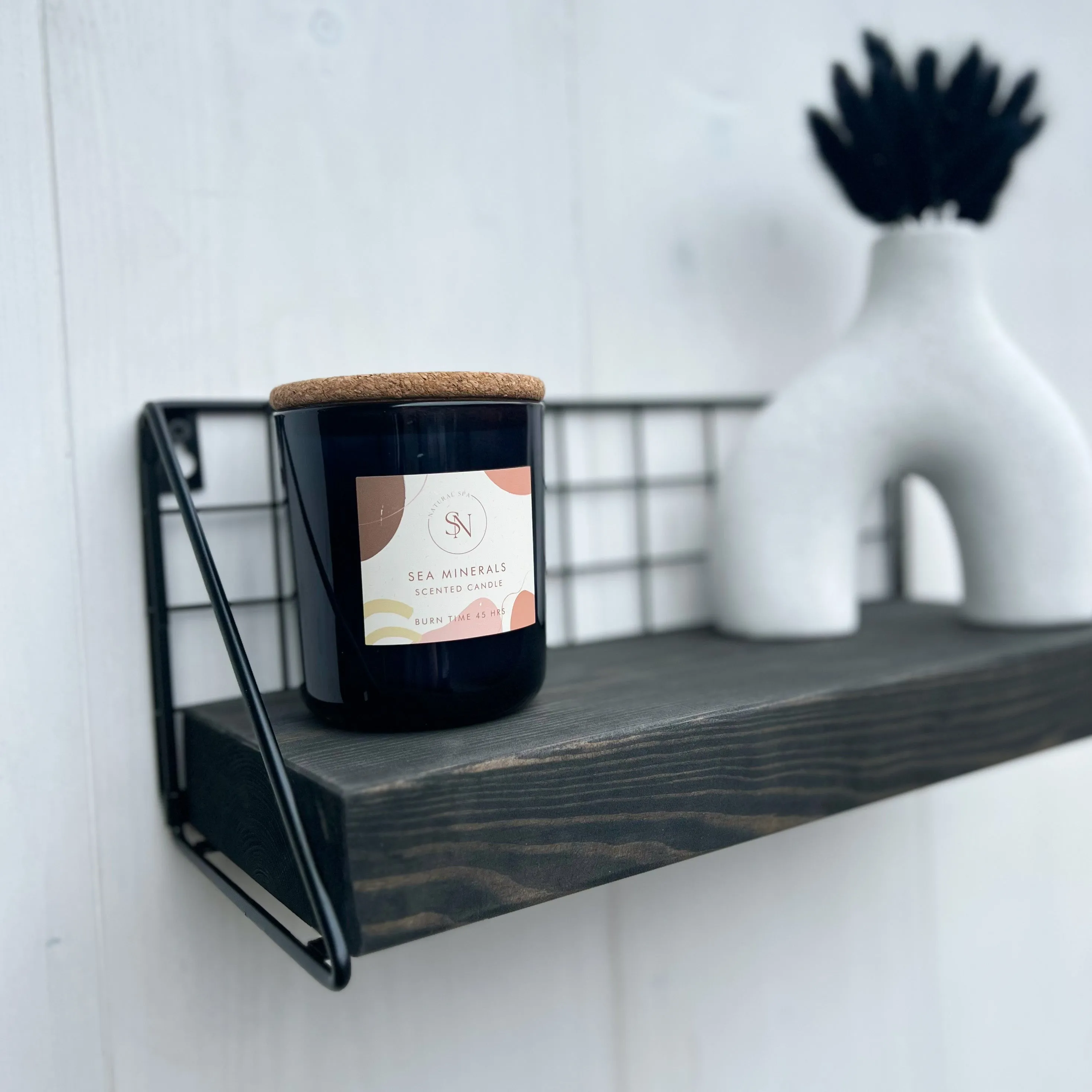 Rustic Wooden Mesh Wall Decor Shelf handcrafted in the UK