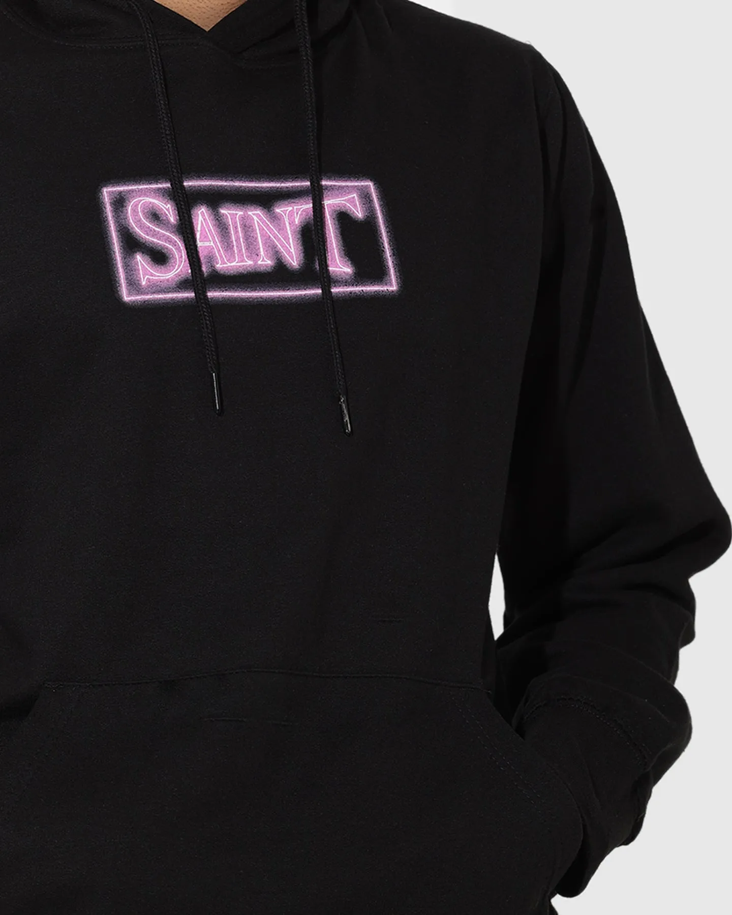 Saint Morta Neon Logo Hoodie Black