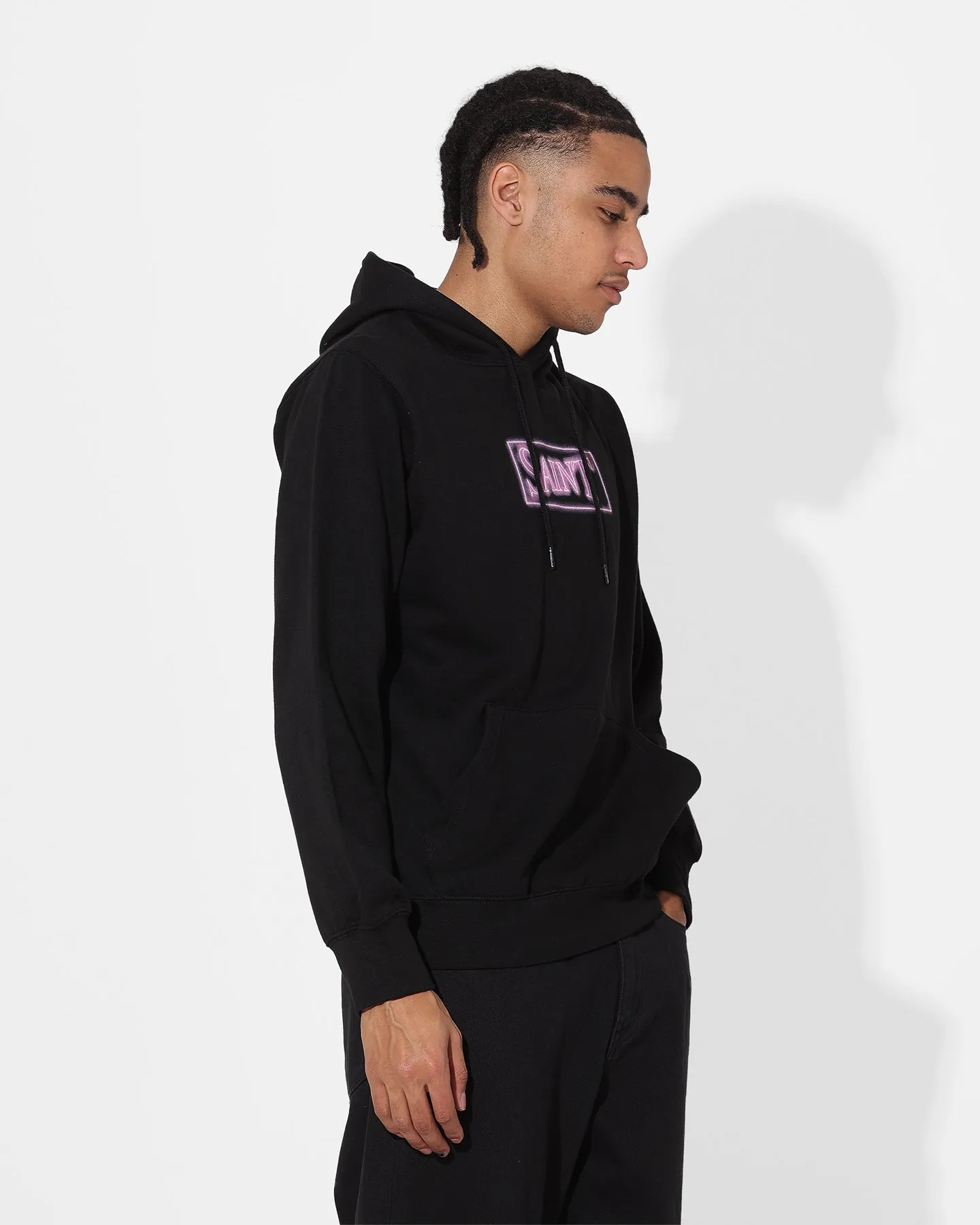 Saint Morta Neon Logo Hoodie Black