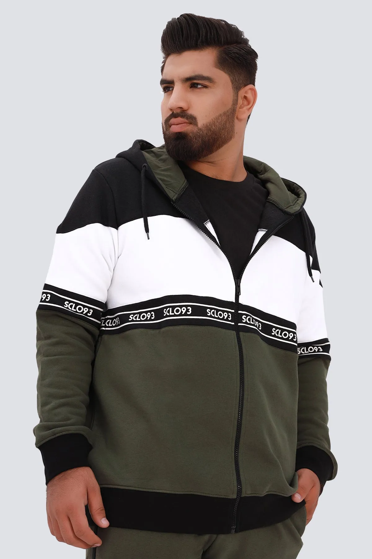Sclo93 Graphic Zipper Hoodie (Plus Size) - W22 - MH0037P