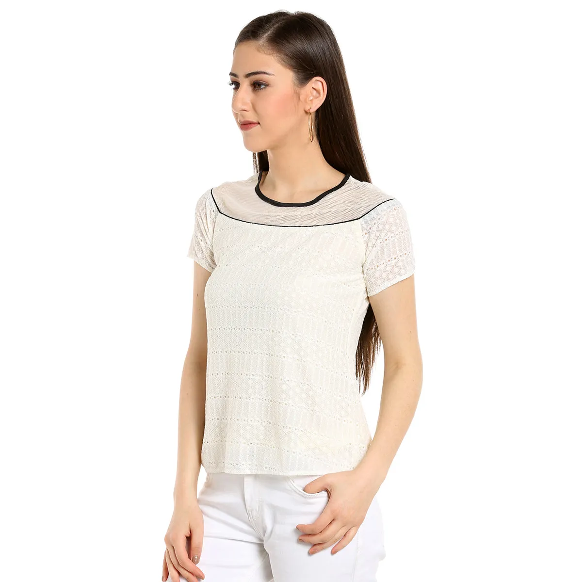 Self Pattern Cream top