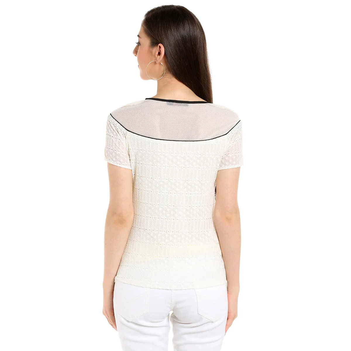 Self Pattern Cream top