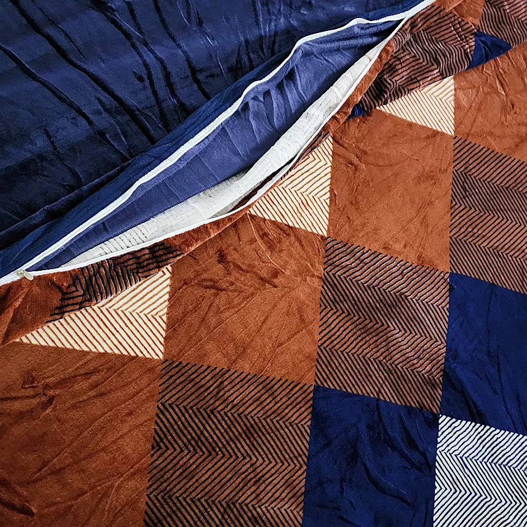 Shades of Blue and Brown Warm Duvet Cover