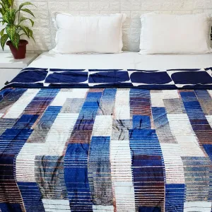 Shades of Blue Check Print Single Duvet Cover