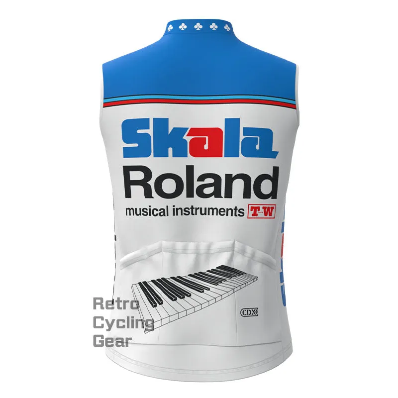 Skala Blue Fleece Retro Cycling Vest