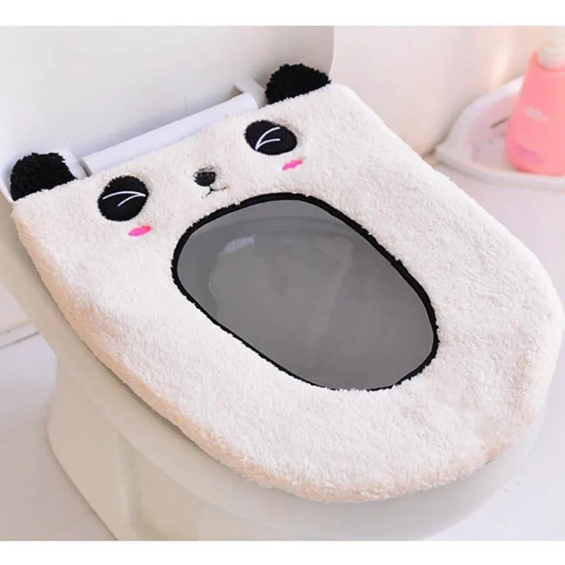 Soft Fabric Cartoon Toilet Seat Cover