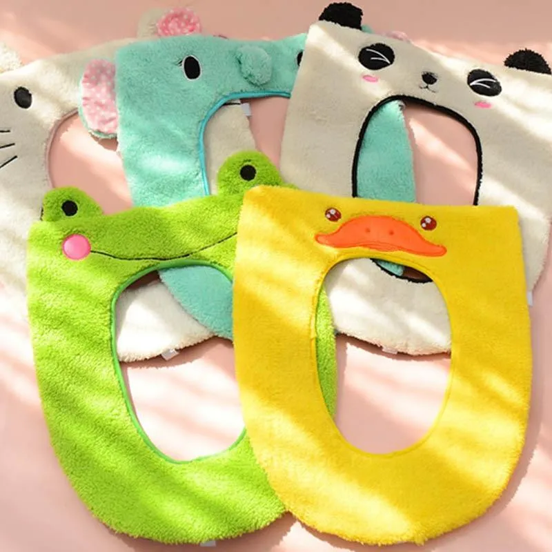 Soft Fabric Cartoon Toilet Seat Cover