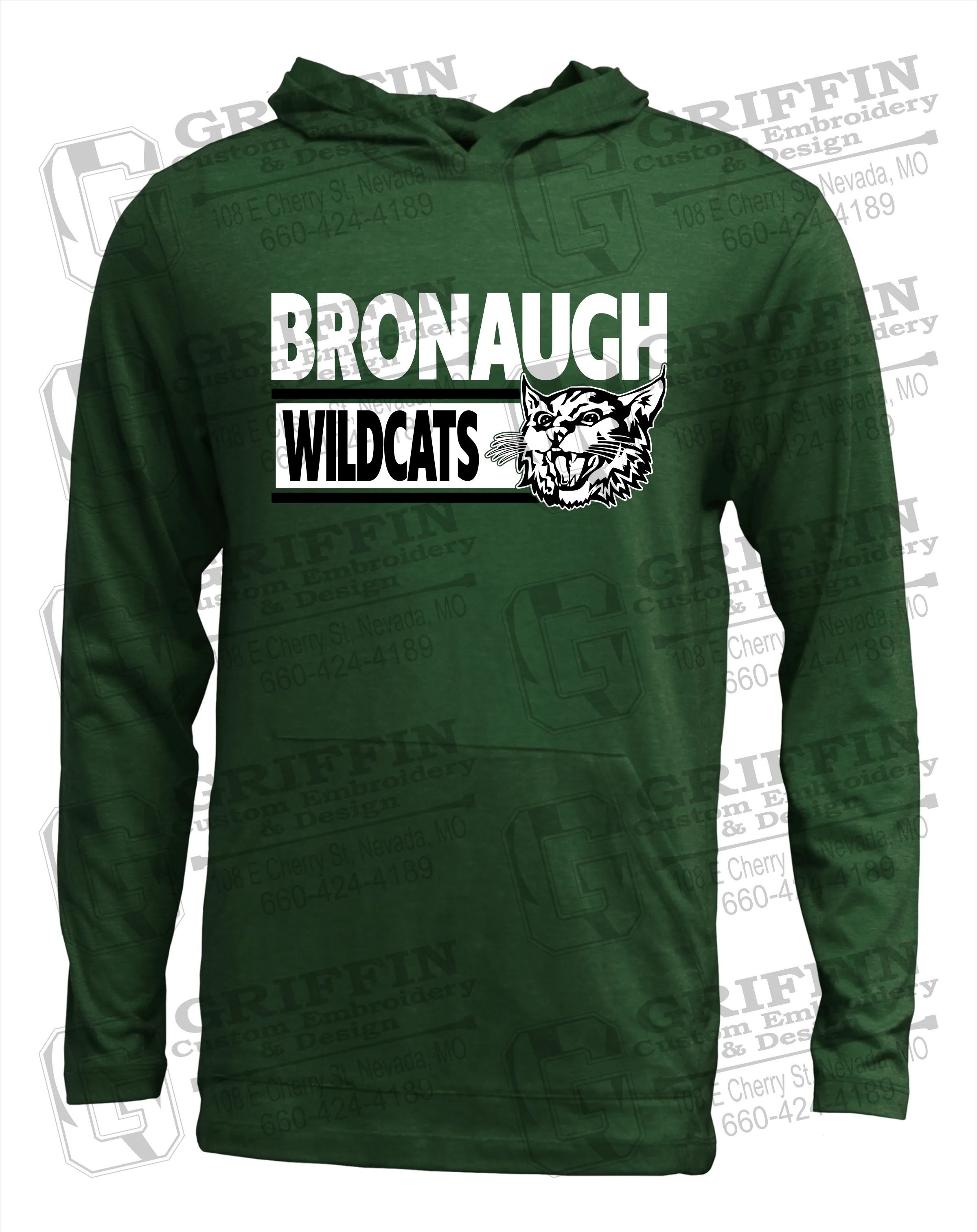 Soft-Tek T-Shirt Hoodie - Bronaugh Wildcats 24-B