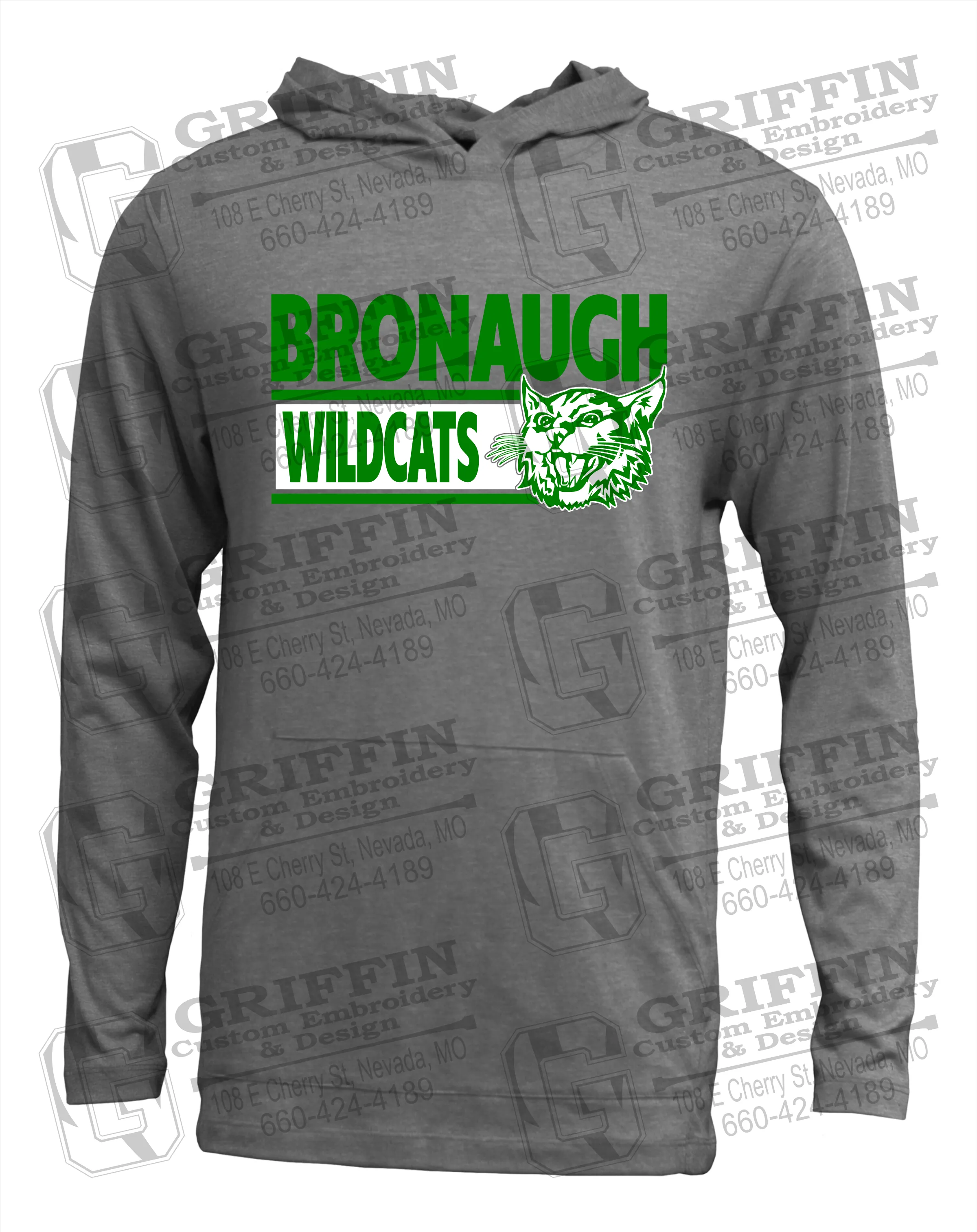 Soft-Tek T-Shirt Hoodie - Bronaugh Wildcats 24-B