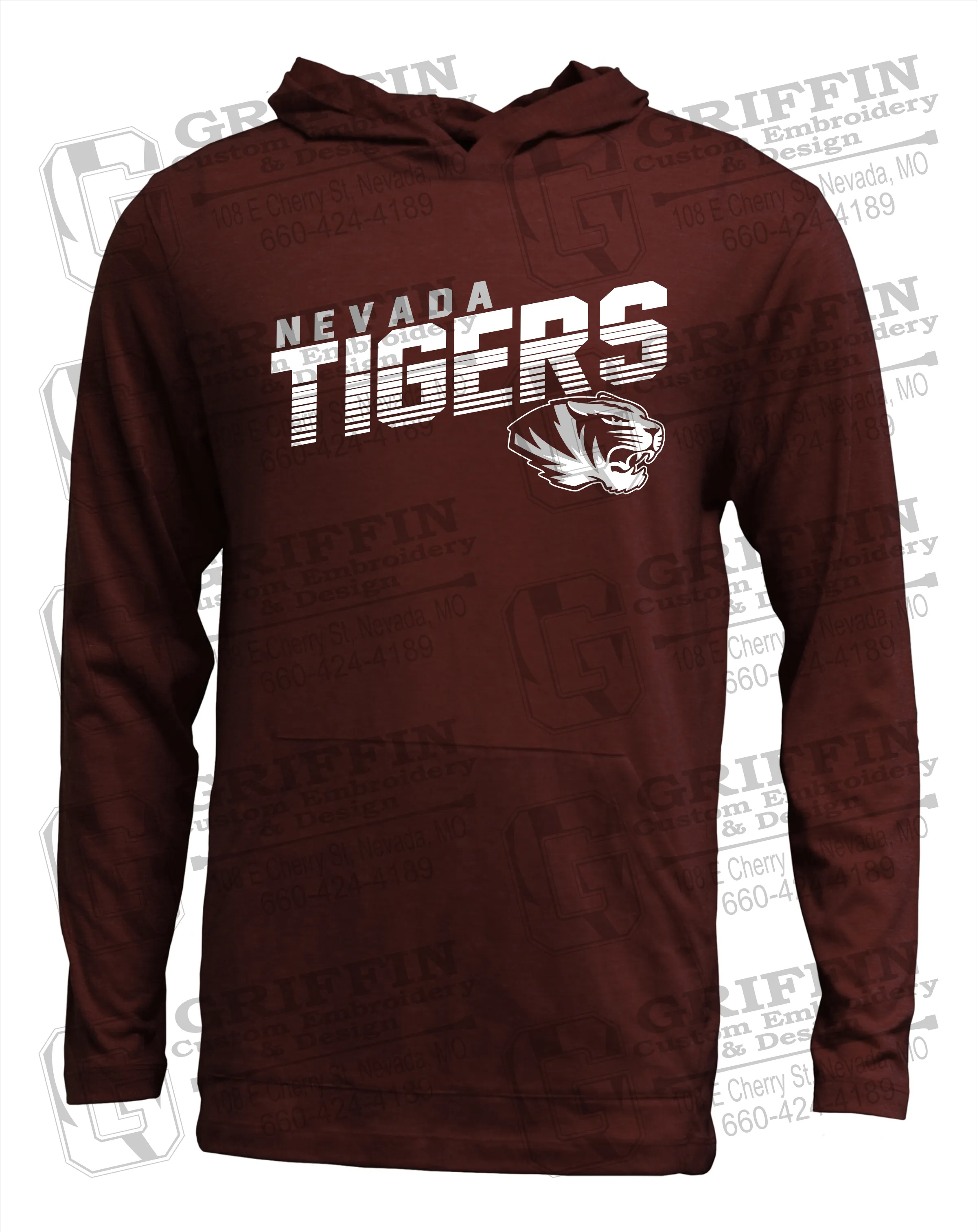Soft-Tek T-Shirt Hoodie - Nevada Tigers 19-A